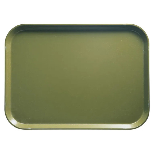 Cambro 1418428 14" x 18" Olive Green Rectangular High-Impact Fiberglass Camtray - 12/Case