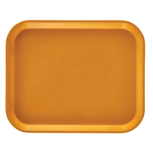 Cambro 1216504 12" x 16.31" Mustard Rectangular High-Impact Fiberglass Camtray - 12/Case