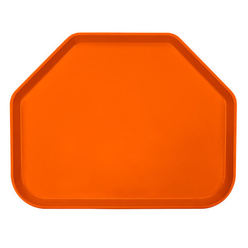 Cambro 1418TR220 14" x 18" Trapezoid Fiberglass Citrus Orange Camtray - 12/Case