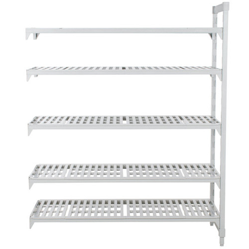 Cambro CPHU215467V4480 54" W x 21" D x 67" H Speckled Gray 4 Shelves Vented Camshelving Premium High Density Mobile Starter Unit