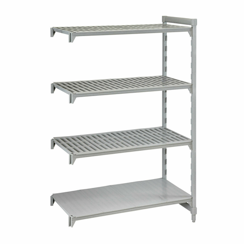 Cambro CPA183672VS4480 36" W x 36" L x 72" H Speckled Gray Vented and Solid 4 Shelves Camshelving Premium Add-On Unit
