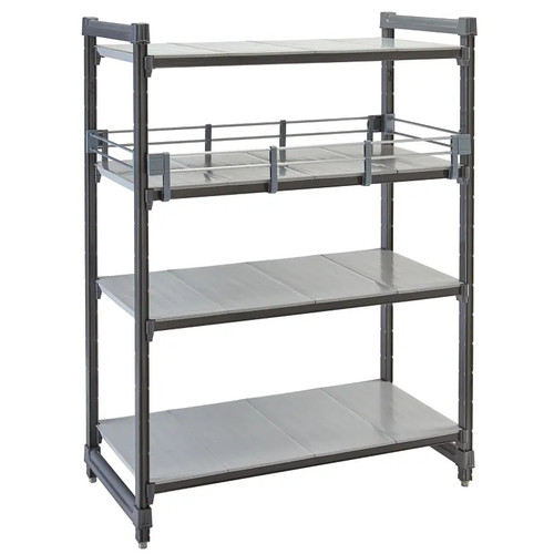 Cambro ESR1454151 14"W x 54"L x 4.25"H Soft Gray Polypropylene Camshelving Elements Full Shelf Rail Kit