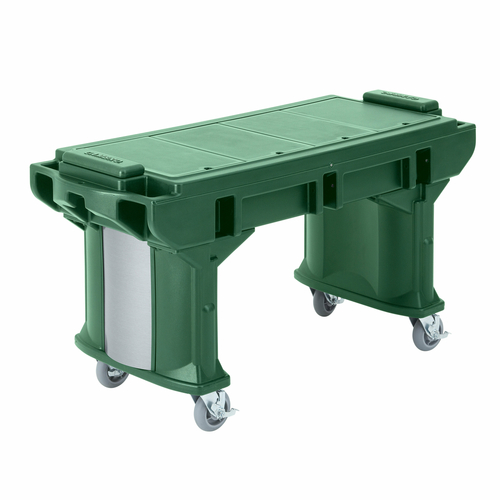 Cambro VBRTLHD5519 69"L x 27"W x 29.25"H Kentucky Green Polyethylene 5 Ft. Unit Cold Food Versa Food Bar Work Table