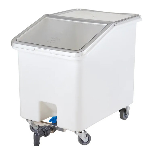 Cambro IBSD37148 37 Gal. White Plastic Soak Tank with Clear Lid