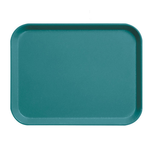 Cambro 1418CL674 14" x 18" Steel Blue Rectangular Fiberglass Stacking Lugs Reinforced Edges Dri-Stak Separators Camlite Tray - 12/Case