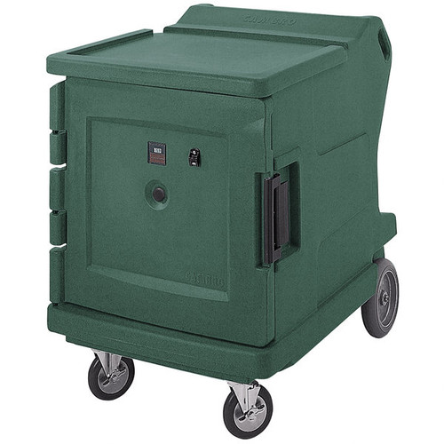 Cambro CMBH1826LC192 30.50" W x 42.38" H x 42" D Granite Green Polyethylene Low Profile Electric Camtherm Hot Cart - 110V