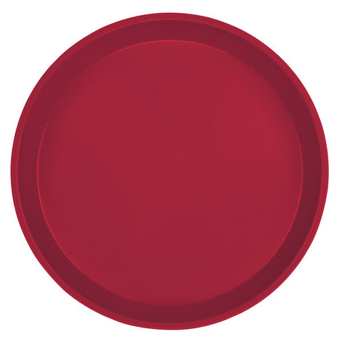 Cambro 1100505 11" Dia. Cherry Red Round Fiberglass Serving Camtray - 12/Case