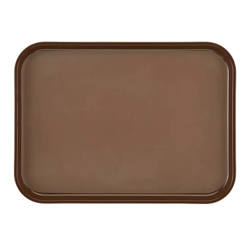 Cambro PT1216167 11.88" x 16.25" Polypropylene Brown Rectangular Polytread Tray - 24/Case