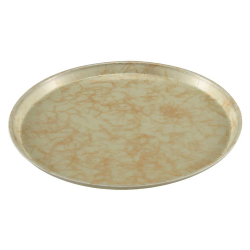 Cambro 1400526 14" Dia. Galaxy Antique Parchment Gold Round Fiberglass Serving Camtray - 12/Case