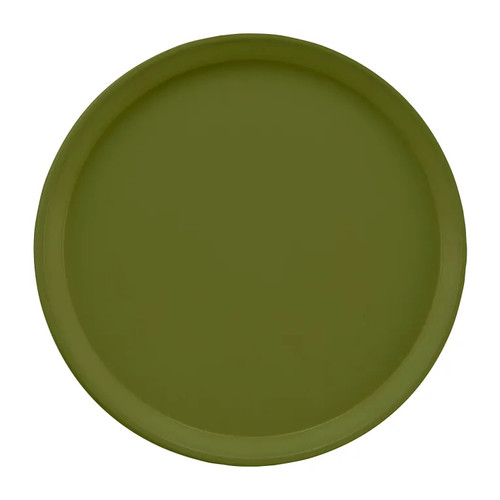 Cambro 1550428 16" Dia. Round Fiberglass Olive Green Serving Camtray - 12/Case