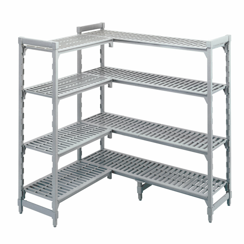 Cambro CPA242464V4480 24" W x 24" D x 64" H Speckled Gray Vented 4 Shelves Camshelving Premium Add-On Unit
