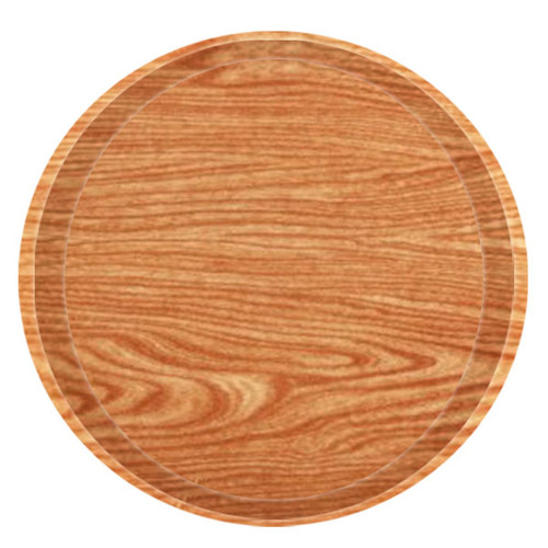 Cambro 1200307 12" Dia. Light Elm Fiberglass Round Serving Camtray - 12/Case