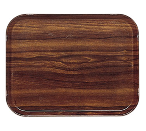 Cambro 1622308 16" x 22" Rectangular Fiberglass Burma Teak Camtray - 12/Case