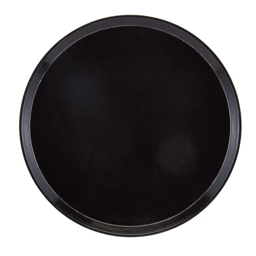 Cambro 1600110 16" Dia. Round Fiberglass Black Serving Camtray - 12/Case