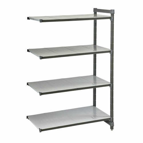 Cambro EA212472S4580 24" W x 72" H x 21" D Brushed Graphite Polypropylene 4 Shelves Solid Camshelving Elements Stationary Add-On Unit