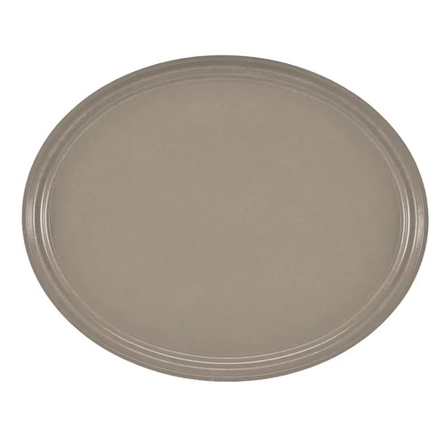Cambro 2500199 24" x 19" Taupe High-Impact Fiberglass Oval Camtray - 6/Case