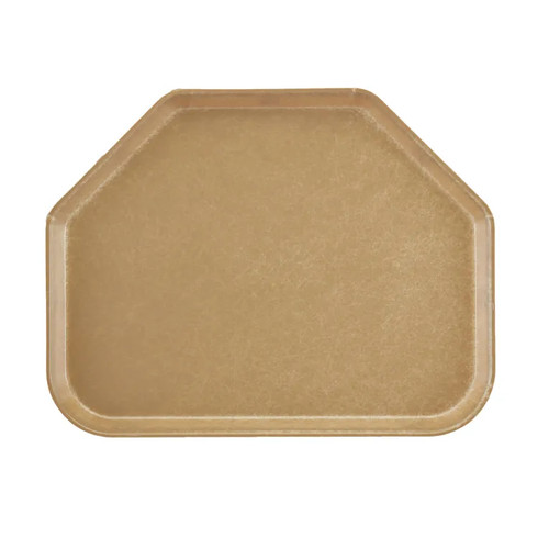 Cambro 1418TR514 14" x 18" Trapezoid Fiberglass Earthen Gold Camtray - 12/Case