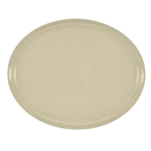 Cambro 2700537 26.88" x 22" Cameo Yellow High-Impact Fiberglass Oval Camtray - 6/Case