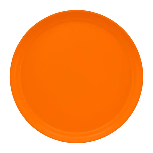 Cambro 1300222 13" Dia. Orange Pizzazz Round Fiberglass Serving Camtray - 12/Case