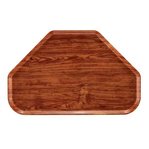 Cambro 1422TR309 14" x 22" Trapezoid Fiberglass Java Teak Camtray - 12/Case