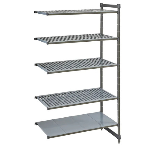 Cambro CBA183084VS5580 5-Tier 600 Lbs. Capacity Per Shelf (400 Lbs. Top Shelf) Brushed Graphite Camshelving Basics Plus Add-On Unit