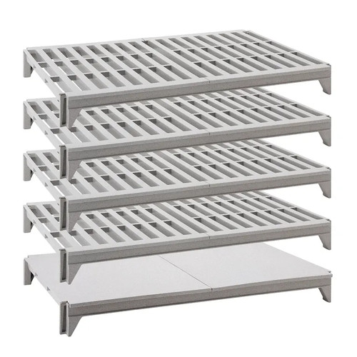 Cambro CPSK2160VS5480 60" W x 21" D Speckled Gray Polypropylene Solid and Vented Camshelving Elements Shelf Plate Kit