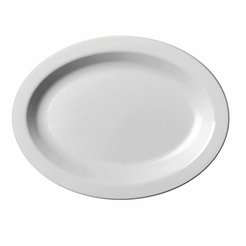 Cambro 120CWP148 12" White Polycarbonate Oval Camweare Platter - 24/Case