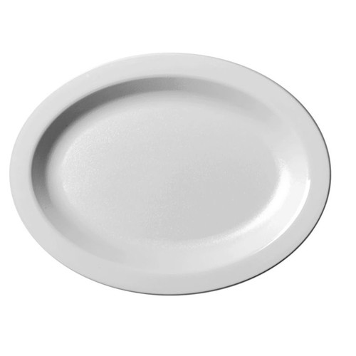 Cambro 120CWP148 12" White Polycarbonate Oval Camweare Platter - 24/Case