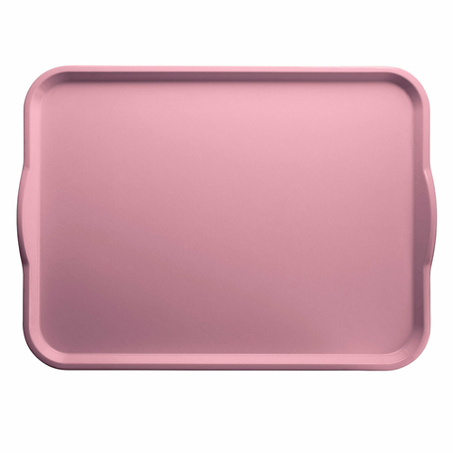 Cambro 1520H409 15" x 20" Blush Reinforced Fiberglass Rectangular Camtray with Handles - 12/Case