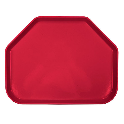 Cambro 1422TR221 14" x 22" Trapezoid Fiberglass Ever Red Camtray - 12/Case