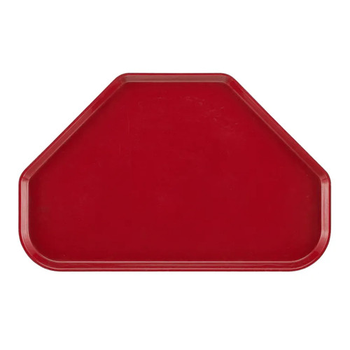 Cambro 1422TR221 14" x 22" Trapezoid Fiberglass Ever Red Camtray - 12/Case