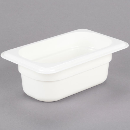 Cambro 92CW148 0.6 Qt. White Polycarbonate 1/9 Size Camwear Food Pan - 6/Case