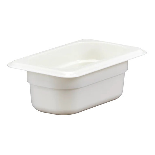 Cambro 92CW148 0.6 Qt. White Polycarbonate 1/9 Size Camwear Food Pan - 6/Case