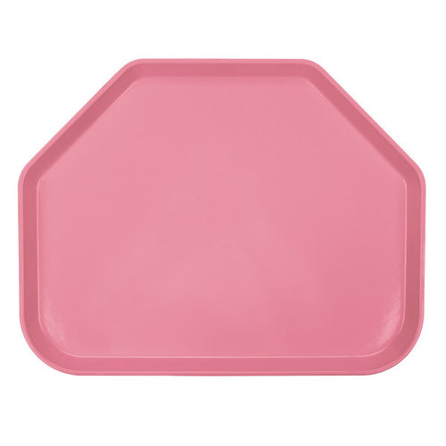 Cambro 1418TR409 14" x 18" Trapezoid Fiberglass Blush Camtray - 12/Case