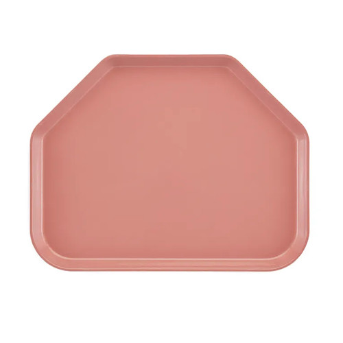 Cambro 1418TR409 14" x 18" Trapezoid Fiberglass Blush Camtray - 12/Case