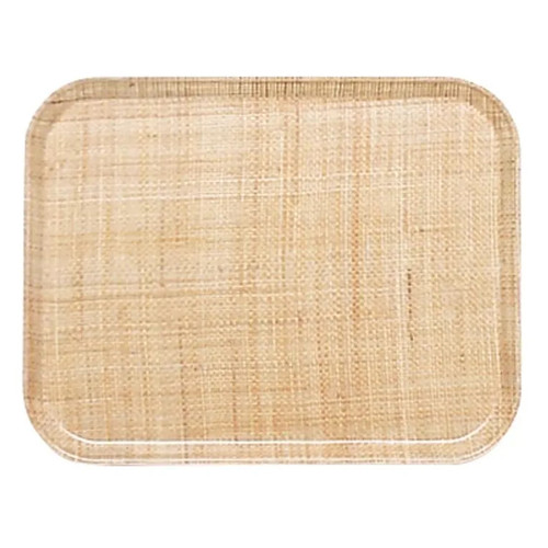 Cambro 1550204 16" Dia. Rattan Fiberglass Round Serving Camtray - 12/Case