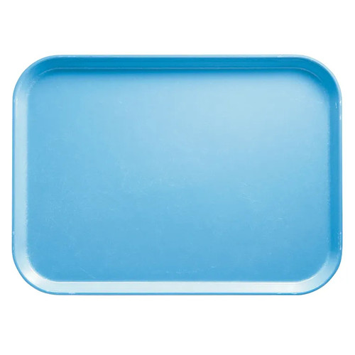 Cambro 1520518 15" x 20.25" Rectangular Fiberglass Robin Egg Blue Camtray - 12/Case