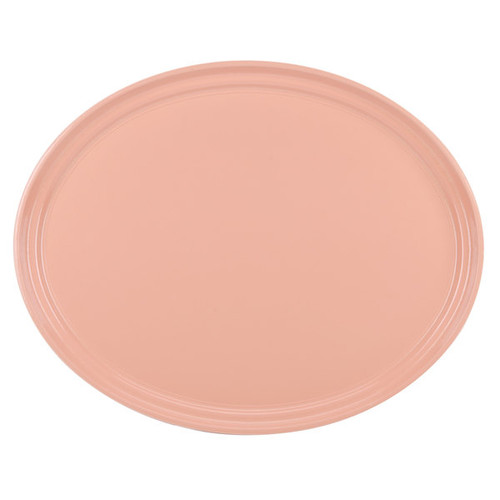 Cambro 2700117 26.88" x 22" Dark Peach High-Impact Fiberglass Oval Camtray - 6/Case