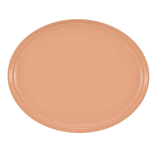 Cambro 2700117 26.88" x 22" Dark Peach High-Impact Fiberglass Oval Camtray - 6/Case
