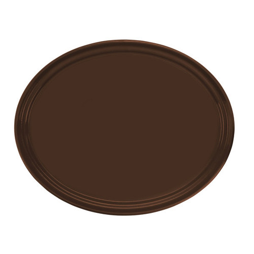 Cambro 2500116 24" x 19" Brazil Brown High-Impact Fiberglass Oval Camtray - 6/Case