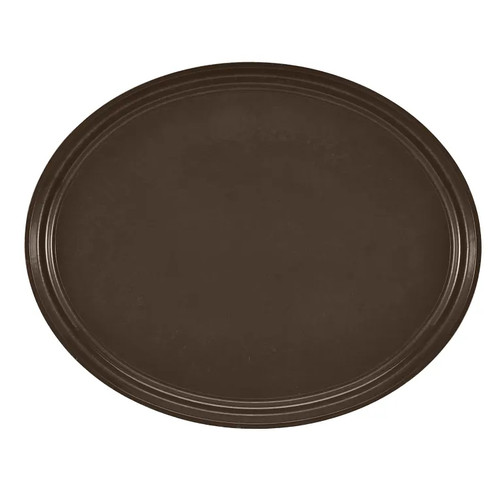 Cambro 2500116 24" x 19" Brazil Brown High-Impact Fiberglass Oval Camtray - 6/Case