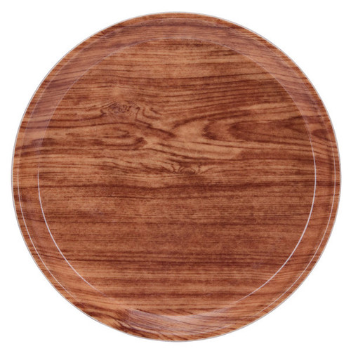 Cambro 1000309 10" Dia. Java Teak Fiberglass Round Serving Camtray