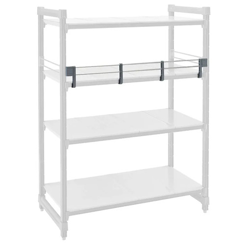 Cambro ESR30S151 30"L x 4.25"H Soft Gray Polypropylene Camshelving Elements Side Shelf Rail Kit