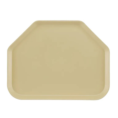 Cambro 1418TR537 14" x 18" Trapezoid Fiberglass Cameo Yellow Camtray - 12/Case