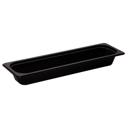 Cambro 22LPHP110 2 1/2" Deep Black Plastic 1/2 Size Long H-Pan High Heat Hot Food Pan - 6/Case