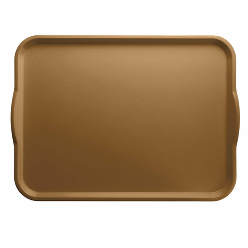 Cambro 1520H508 15" x 20" Suede Brown Reinforced Fiberglass Rectangular Camtray with Handles - 12/Case