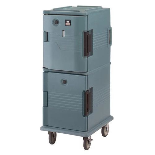Cambro UPCHT800192 20.50" W x 54" H x 27.13" D Granite Green Polyethylene Ultra Camcart Heated Food Pan Carrier - 110V