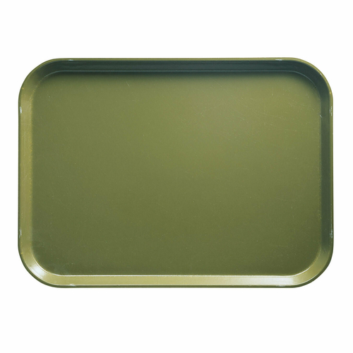 Cambro 1318428 12.63" x 17.75" x 0.69" Olive Green Rectangular High-Impact Fiberglass Camtray - 12/Case