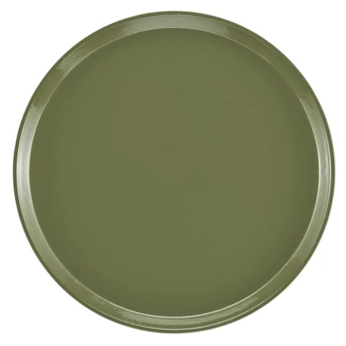 Cambro 1400428 14" Dia. Olive Green Round Fiberglass Serving Camtray - 12/Case