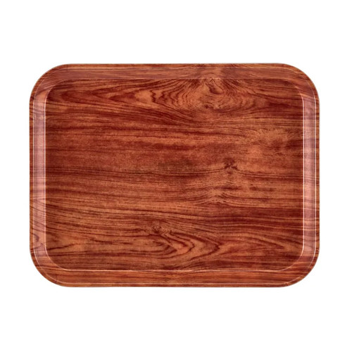 Cambro 1014309 10.63" x 13.75" Java Teak Rectangular High-Impact Fiberglass Camtray - 12/Case